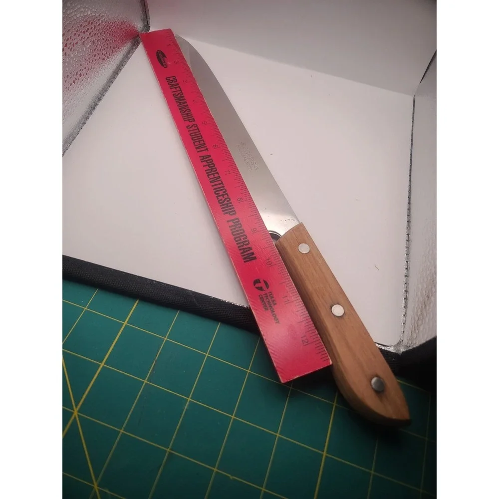 Vintage Rogers Co Stainless Steel Chef Knife Wood Handle‎ Japan Full Tang 8